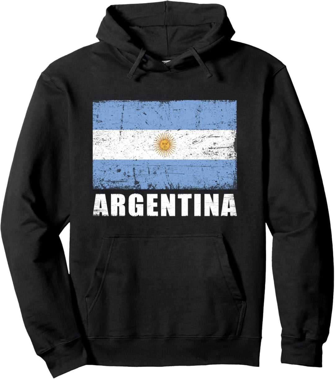 Argentinien Flagge Design Grunge Landesflagge Argentinien Pullover Hoodie