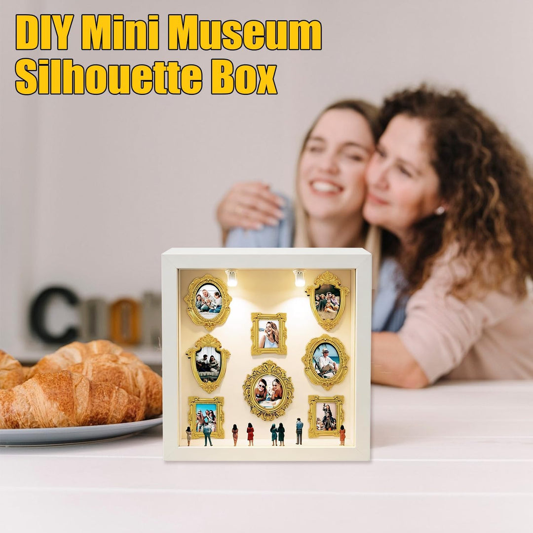 DIY Mini Museum Silhouette Box, DIY Mini Menschen Figuren Museum, Kreativ Bilderrahmen mit Figuren,