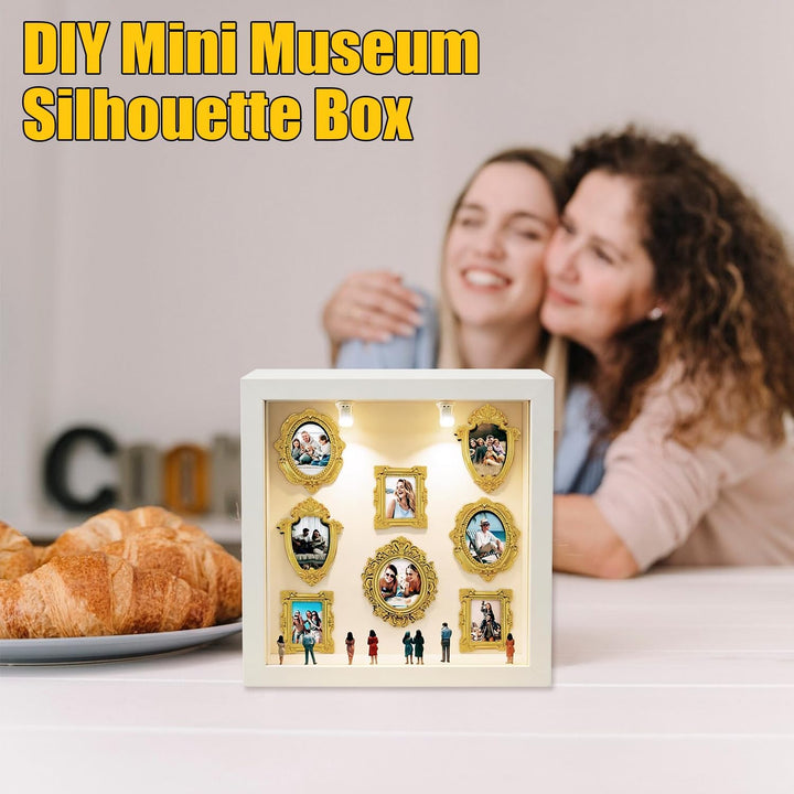DIY Mini Museum Silhouette Box, DIY Mini Menschen Figuren Museum, Kreativ Bilderrahmen mit Figuren,