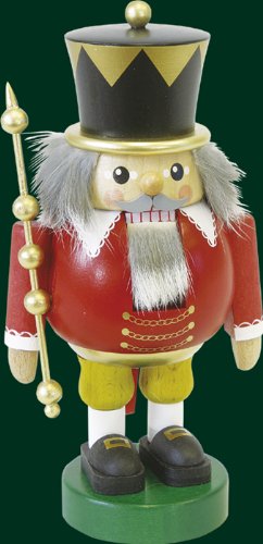 Rudolphs Schatzkiste Nussknacker König mit Zepter Höhe= 19cm NEU Weihnachten Seiffen Nutcracker Nüss