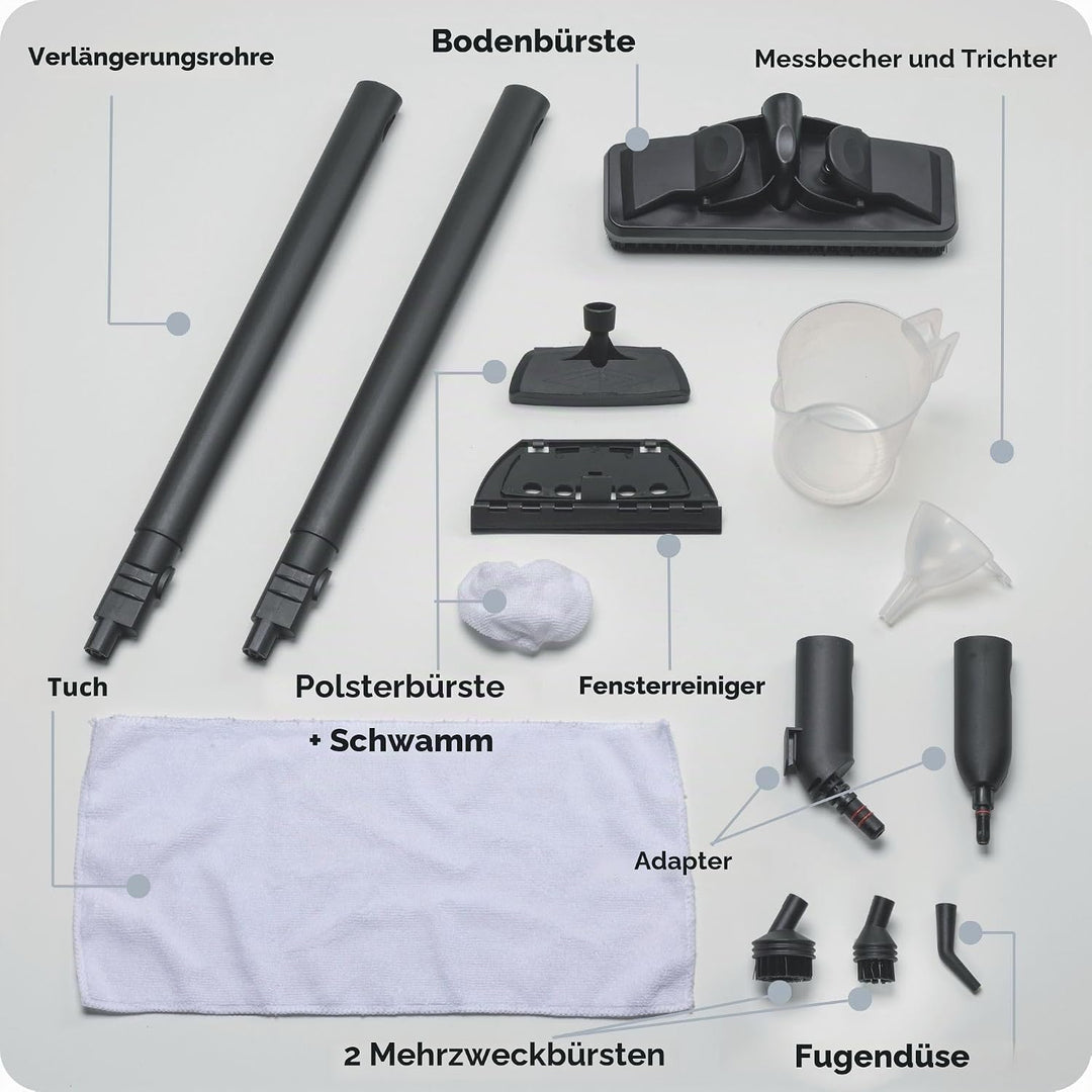Ariete 4145 XVapor Comfort Dampfreiniger, tötet 99,9% Keime und Bakterien, Zubehör-Set, Dauerdampf 4