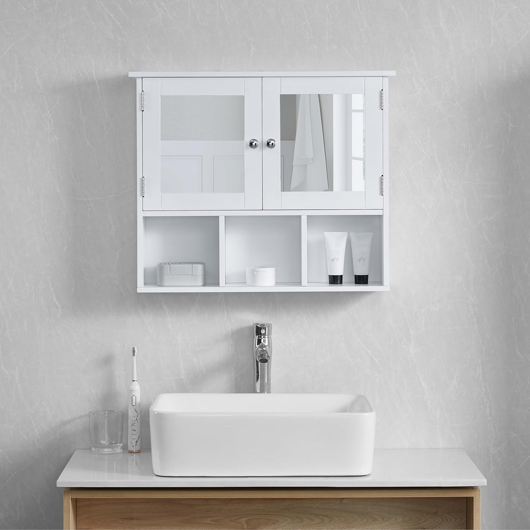 Bath Vida Milano doppelte Tür Badezimmer Spiegelschrank Aufbewahrung Einlegeböden Wand montiert, wei