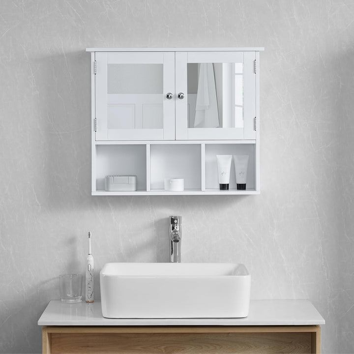 Bath Vida Milano doppelte Tür Badezimmer Spiegelschrank Aufbewahrung Einlegeböden Wand montiert, wei