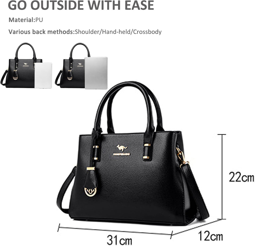 NICOLE & DORIS Mode Handtaschen Damen Elegant Henkeltasche PU Leder Satchel Handtasche Mittelgross T