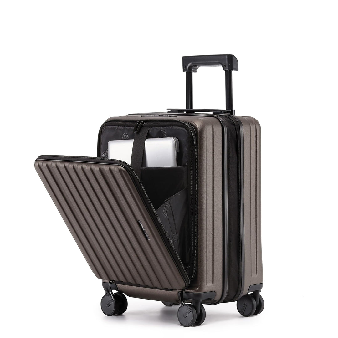Münicase Koffer Expandierbar – Hartschalen-Trolley mit Oberseiten-Öffnung, Kompressionsgurt & extra
