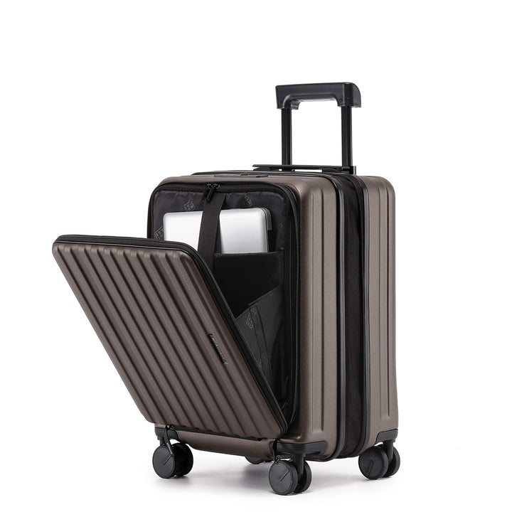 Münicase Koffer Expandierbar – Hartschalen-Trolley mit Oberseiten-Öffnung, Kompressionsgurt & extra