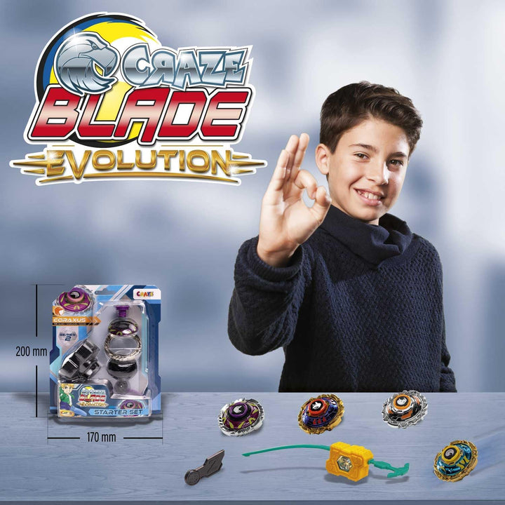 CRAZE Blade Kampfkreisel - Starter Set Evolution Xyrox - Kreisel Metall sehr robust mit Launcher & R