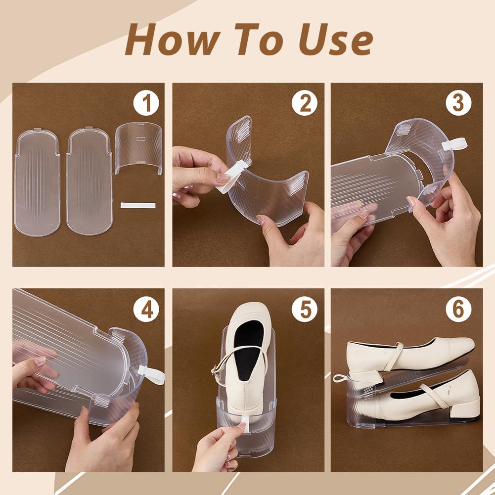 UNICRAFTALE 15 Sets Transparenter Schuhfach Organizer Höhenverstellbarer Schuhstapeler Aus Plastik D