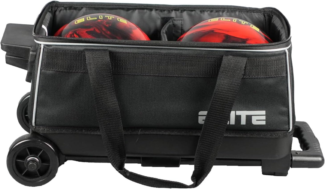 ELITE Bowlingtasche Basic Double (2) Ball Roller mit Rollen Schwarz, Schwarz