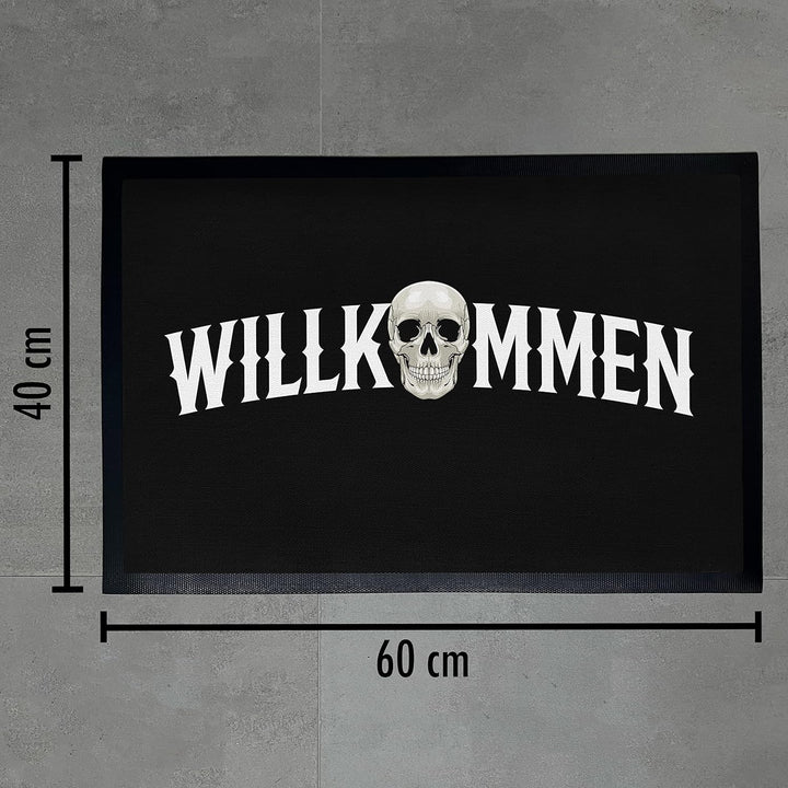 Trendation - Willkommen Fussmatte Grafik Schmutzfangmatte Geschenk Aussen Innenbereich 60x40 cm Wasc
