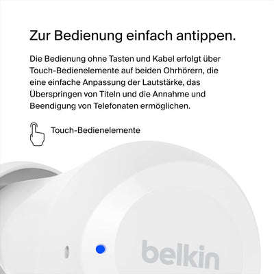 Belkin SoundForm Bolt True Wireless In-Ear-Kopfhörer, kabelloser Kopfhörer mit Mikrofon, Akkulaufzei