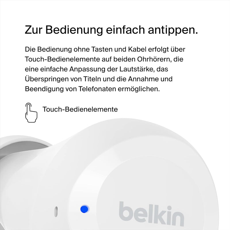 Belkin SoundForm Bolt True Wireless In-Ear-Kopfhörer, kabelloser Kopfhörer mit Mikrofon, Akkulaufzei