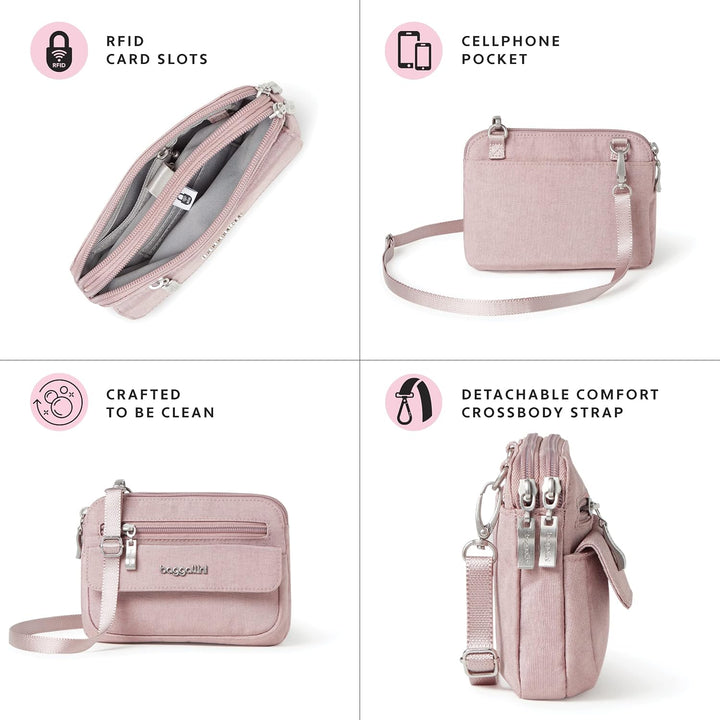 Baggallini Damen Modern Everywhere Mini, Einheitsgrösse Blush Shimmer, Blush Shimmer