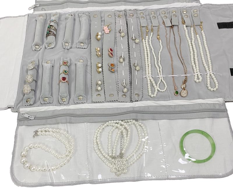Rolltasche für Schmuck Organizer, Faltrolle für Juweliere, grosse Kapazität und praktisch tragbar, f