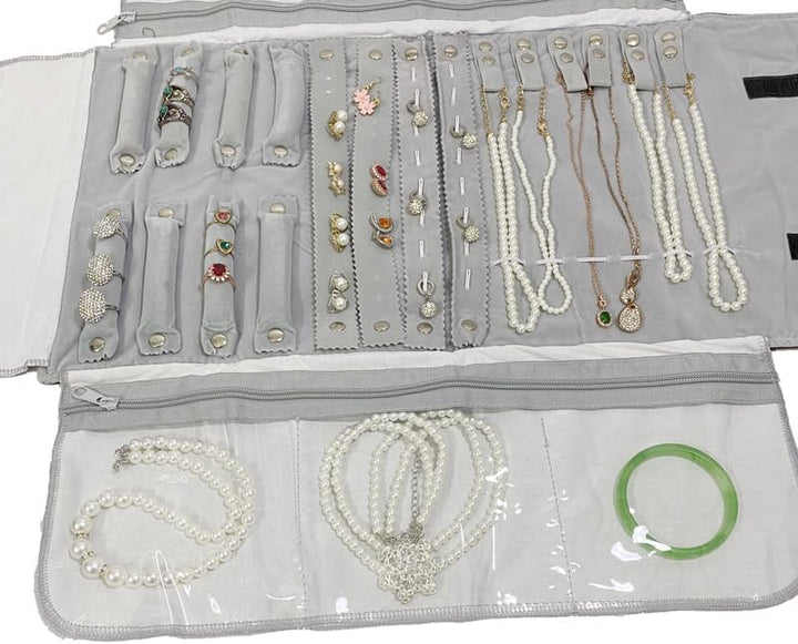 Rolltasche für Schmuck Organizer, Faltrolle für Juweliere, grosse Kapazität und praktisch tragbar, f