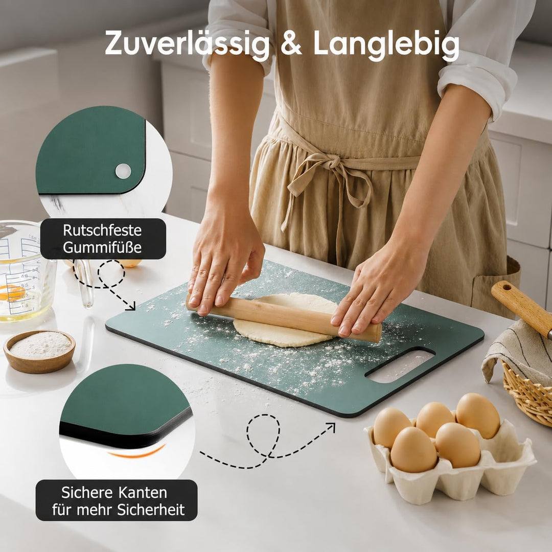 Holzfaser Schneidebrett 2er-Pack, Spülmaschinenfest Verbund-Schneidebrett, Hohe Dichte, Ungiftig, BP