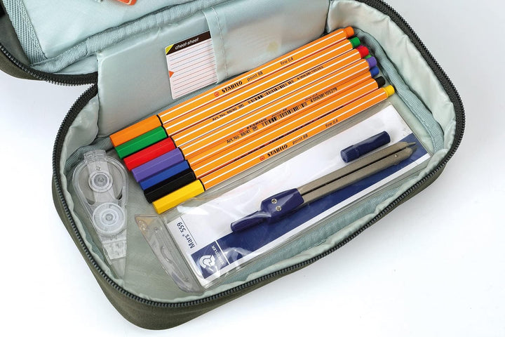 Nitro Pencil Case XL Inkl. Geo Dreieick & Stundenplan, Federmäppchen, Schlampermäppchen, Faulenzer B