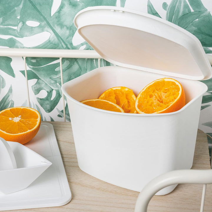 Koziol BIBO ORGANIC Biomülleimer Küche 3L (cotton white), Komposteimer mit Deckel, Bio Mülleimer für