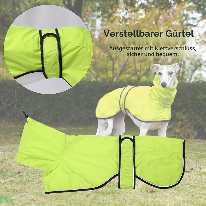 Geyecete Windhund Leicht Hundejacke Regenjacke, Hunderegenmantel Wasserdicht Verstellbar Windhundeja