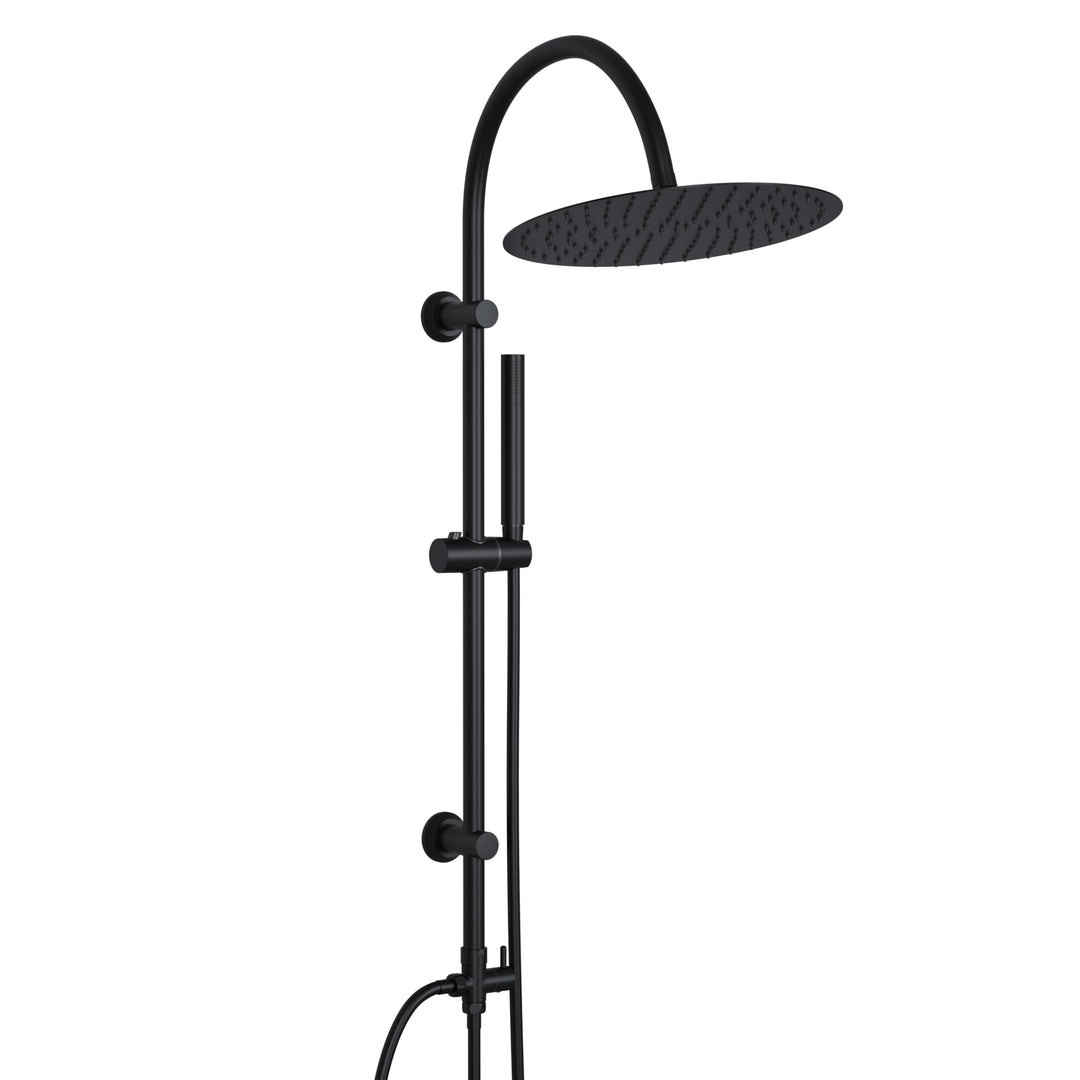 Görbach Regendusche Duschsystem ohne Armatur, Edelstahl Duschset mit Rund Kopfbrause XXL D30cm, Vint