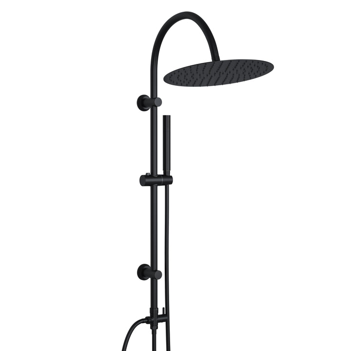 Görbach Regendusche Duschsystem ohne Armatur, Edelstahl Duschset mit Rund Kopfbrause XXL D30cm, Vint