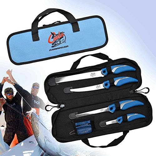 Cuda Anglermesser und Schärfer - Set, Edelstahl , 6-teilig, 18133, Blau