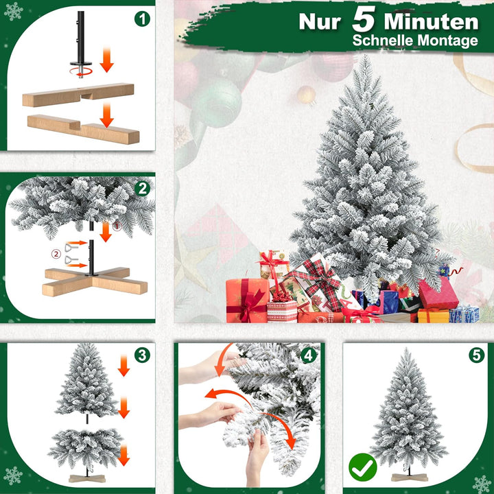 VA-Cerulean Weihnachtsbaum Künstlicher,schwer entflammbar,Schnellaufbau,Weihnachtsdeko,Unechter Tann