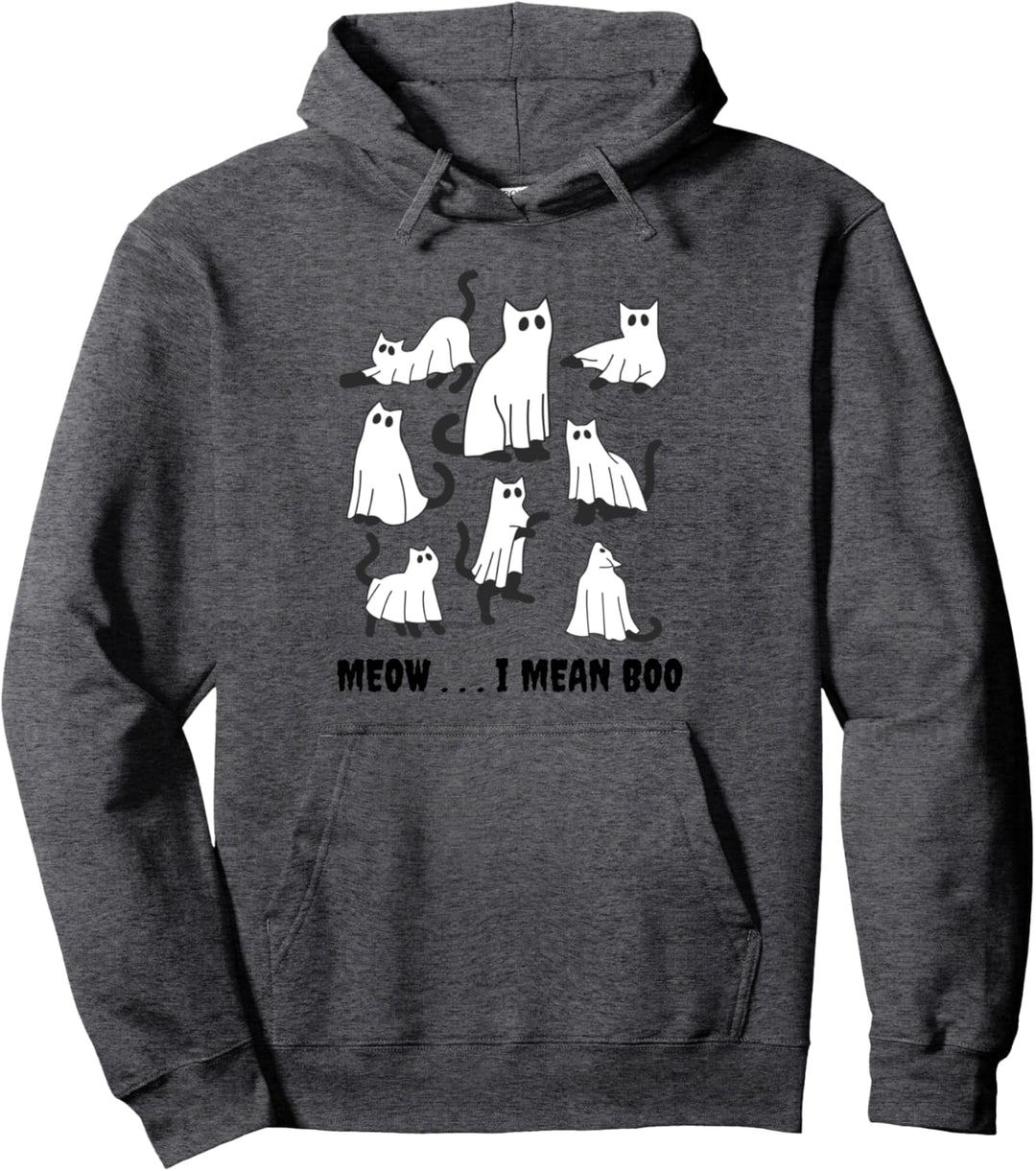 Halloween Katze Geist Halloween Katze Kostüm Miow I Mean Boo Pullover Hoodie