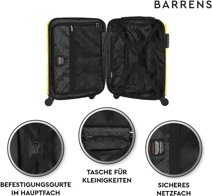 BARRENS Kabinenkoffer + Reisekosmetikkoffer Set | Handgepäck | Kabinenkoffer 55x40x20cm 34l | Kosmet