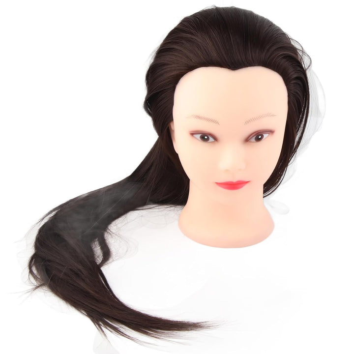 lyrlody 24-Zoll-Friseur-Übungskopf-Modellschaufensterpuppe aus 30% Echtem Haar Zum Schneiden, Flecht