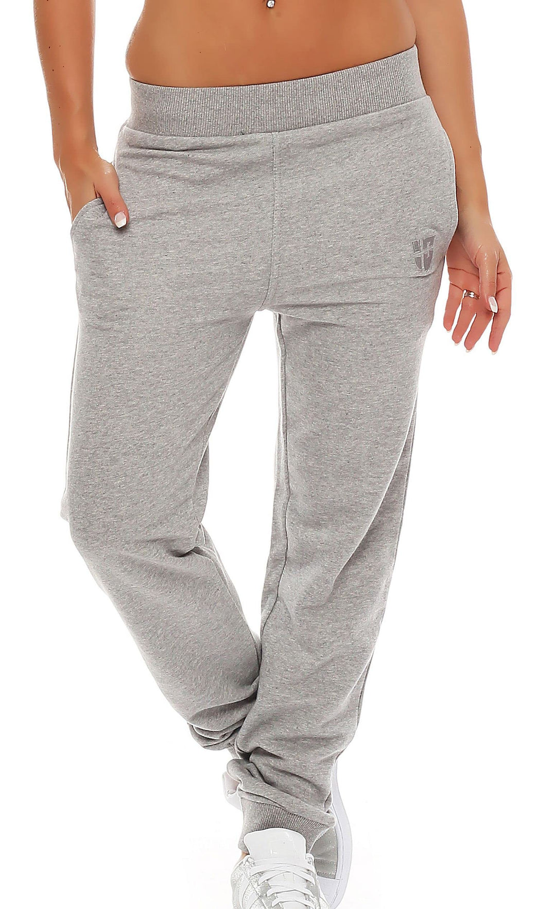 Damen Jogginghose Komfortable Trainingshose für Sport und Freizeit 4XL Hellgrau, 4XL Hellgrau