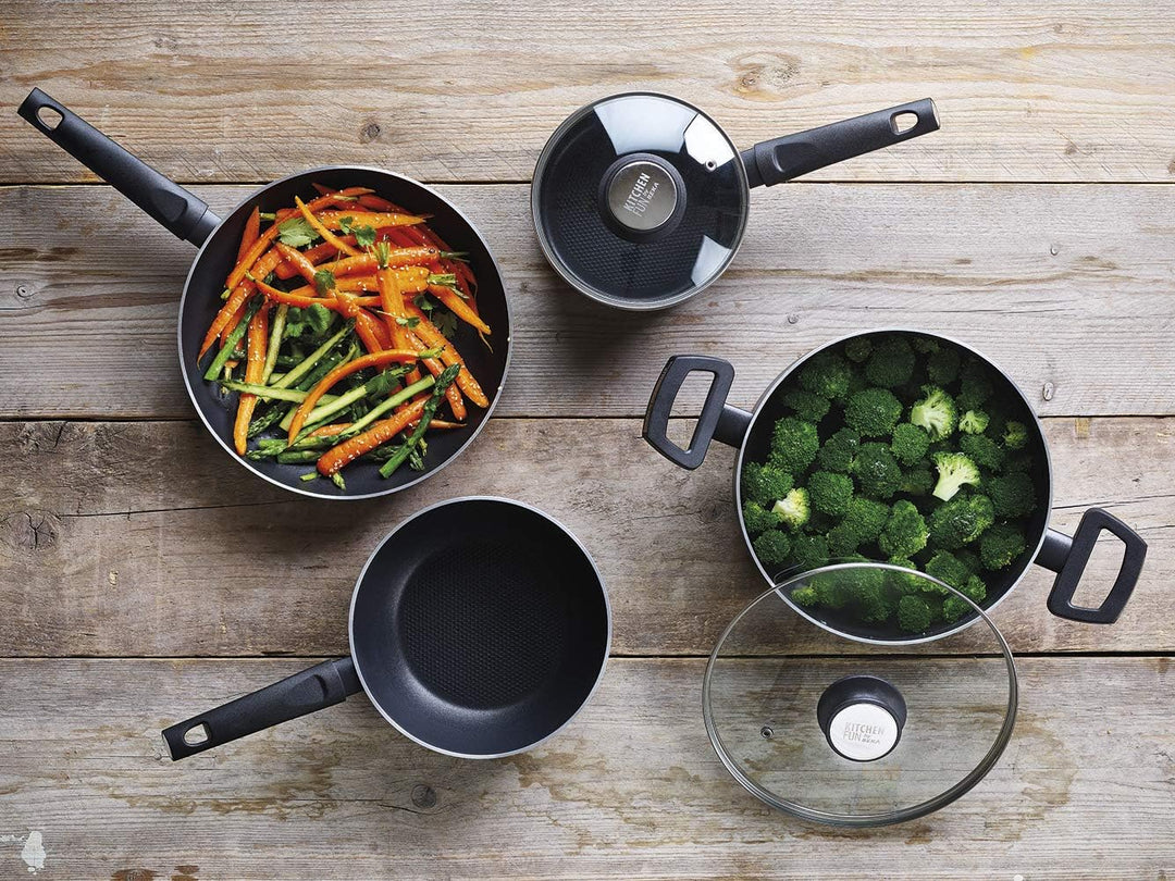 Kitchen Fun Salsa Bratpfanne antihaft 28 cm, Aluminium, Schwarz