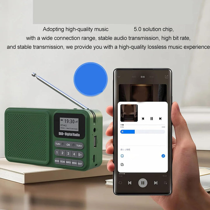 DAB-Radio, Digitalradio, BT-Radio-Lautsprecher, Solarbetriebener 3-W-Stereo-BT-Lautsprecher, Wiedera
