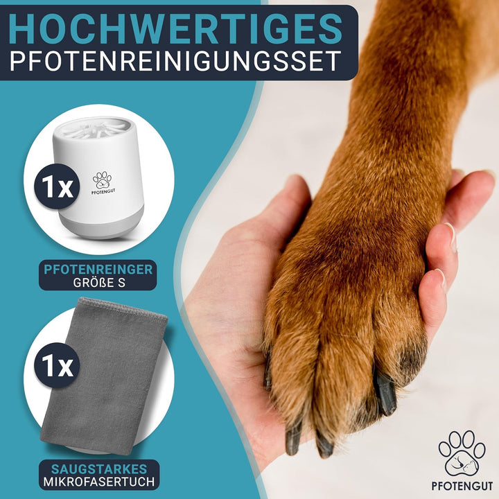 PFOTENGUT® Pfotenreiniger für Hunde [Grösse S&amp;L ] - sanfter Hundepfoten Reiniger für grosse/kleine H