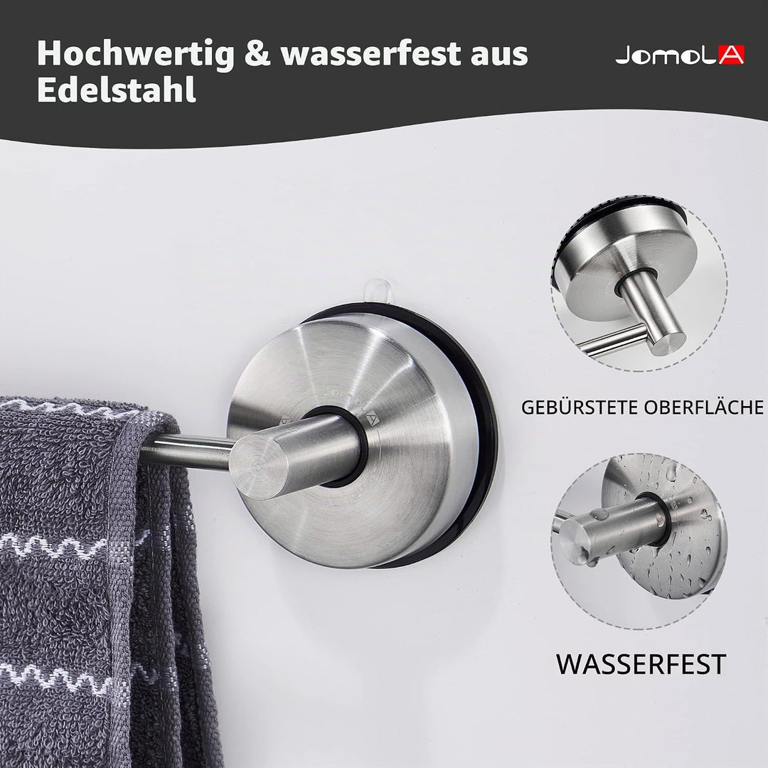 Handtuchhalter mit Saugnapf - JOMOLA Saugnapf Handtuchhalter ohne Bohren Edelstahl Gebürstet Hantuch