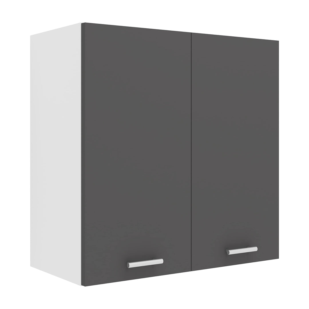 VCM Küchenschrank Breite 60 cm Holztür Hängeschrank Küche Küchenmöbel Esilo Weiss/Anthrazit Weiss /