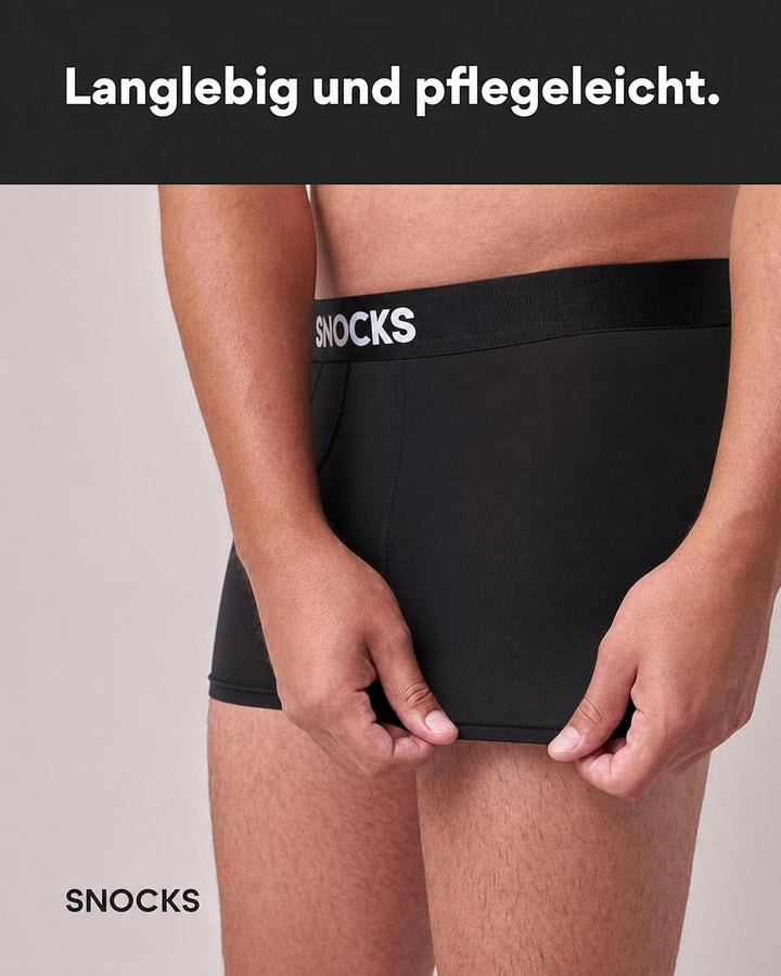 Snocks Premium Boxershorts Herren aus Lenzing Modal (3X) Extra weiches Material S 3x Schwarz, S 3x S