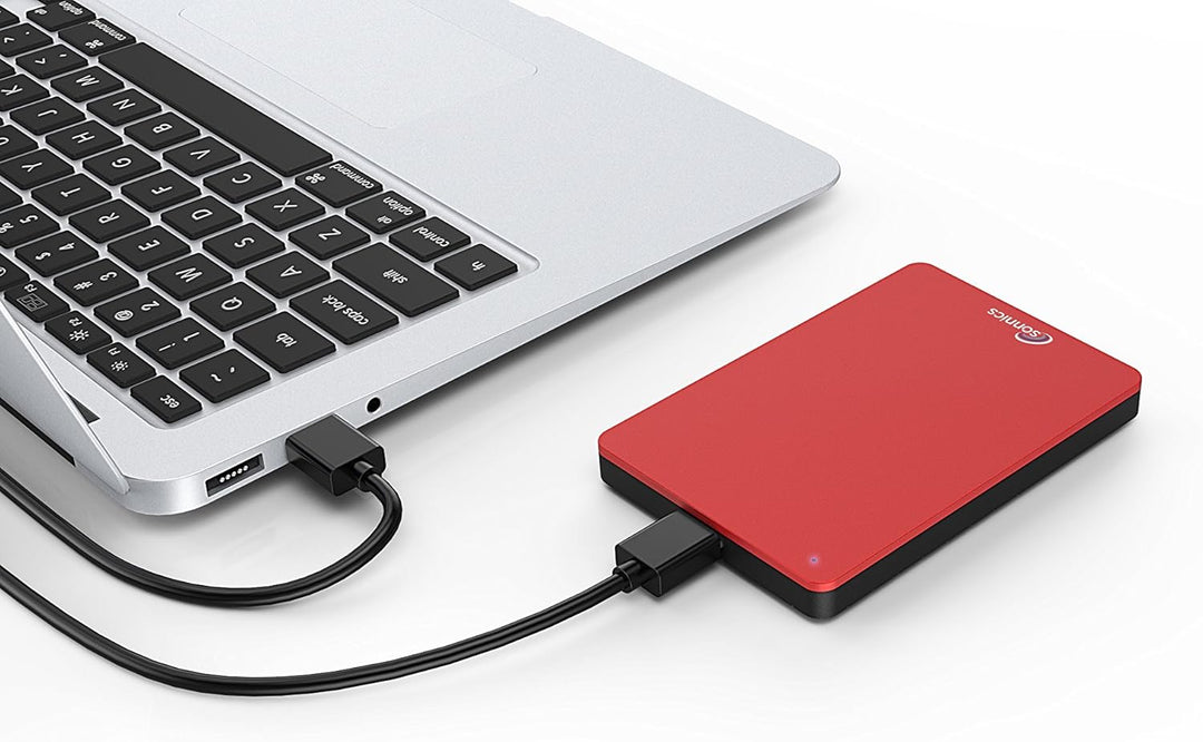 Sonnics 500GB Rot Externe tragbare Festplatte USB 3.0 super schnelle Übertragungsgeschwindigkeit für