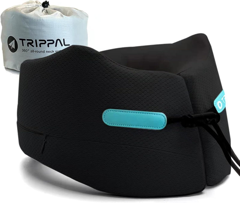 Joscoal Reisekissen Nackenkissen Reisekissen für Flugzeug Nackenhörnchen Memory Foam Travel Pillow A