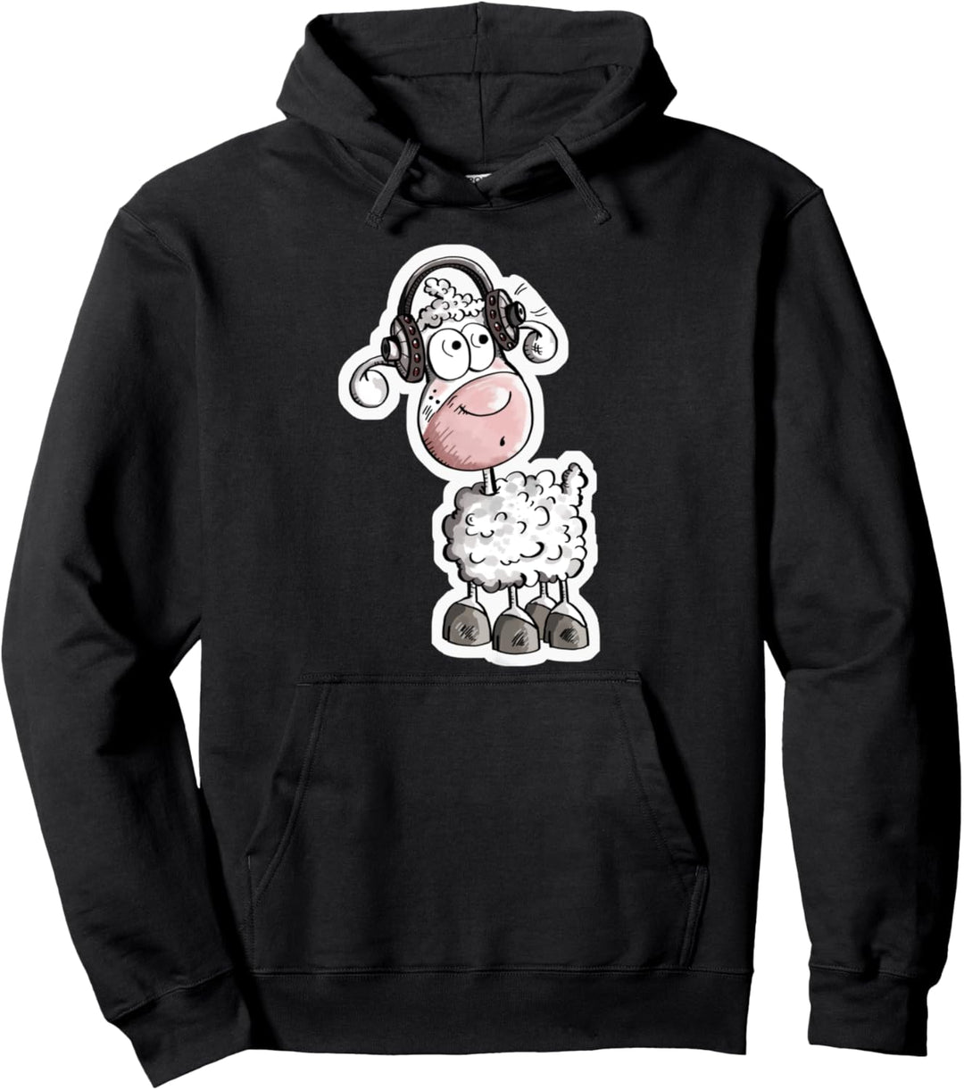 Schaf Hört Musik Mit Kopfhörern I Tiermotiv Fun Pullover Hoodie