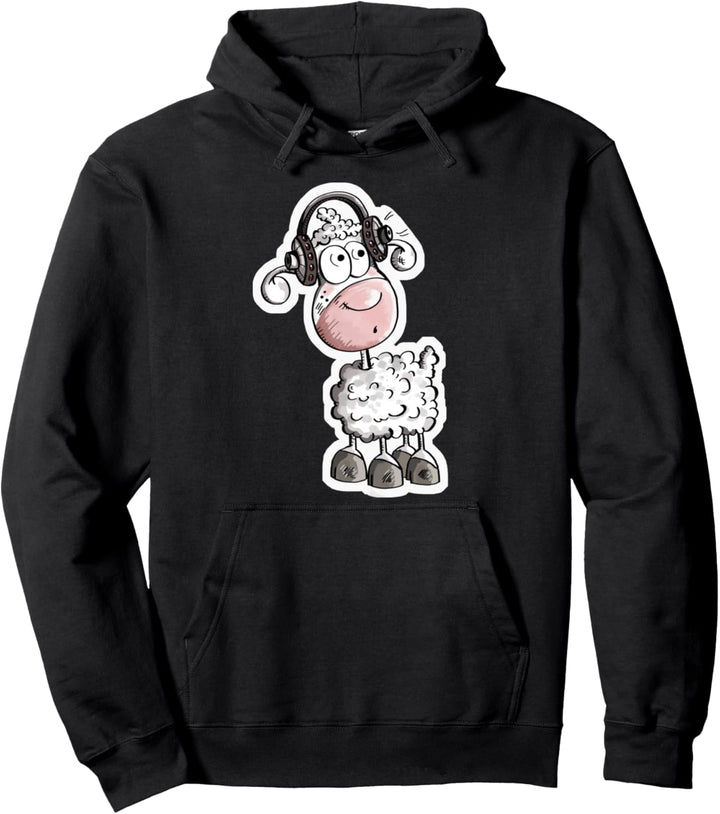Schaf Hört Musik Mit Kopfhörern I Tiermotiv Fun Pullover Hoodie