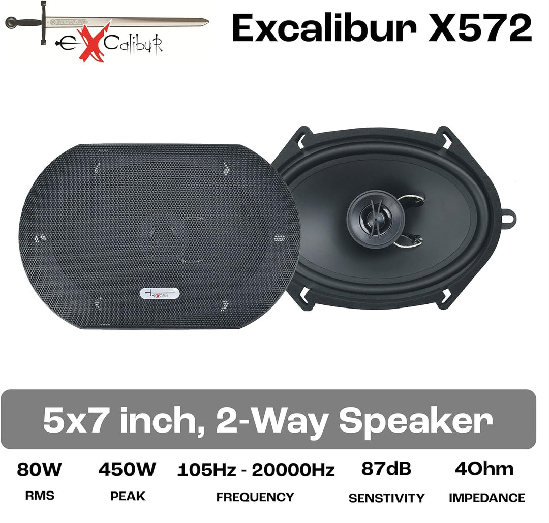 Excalibur X572 2 Wege Autolautsprecher 13 x 18 cm/6 x 9, 450 W Paar Preis für viele Ford, Mazda oder