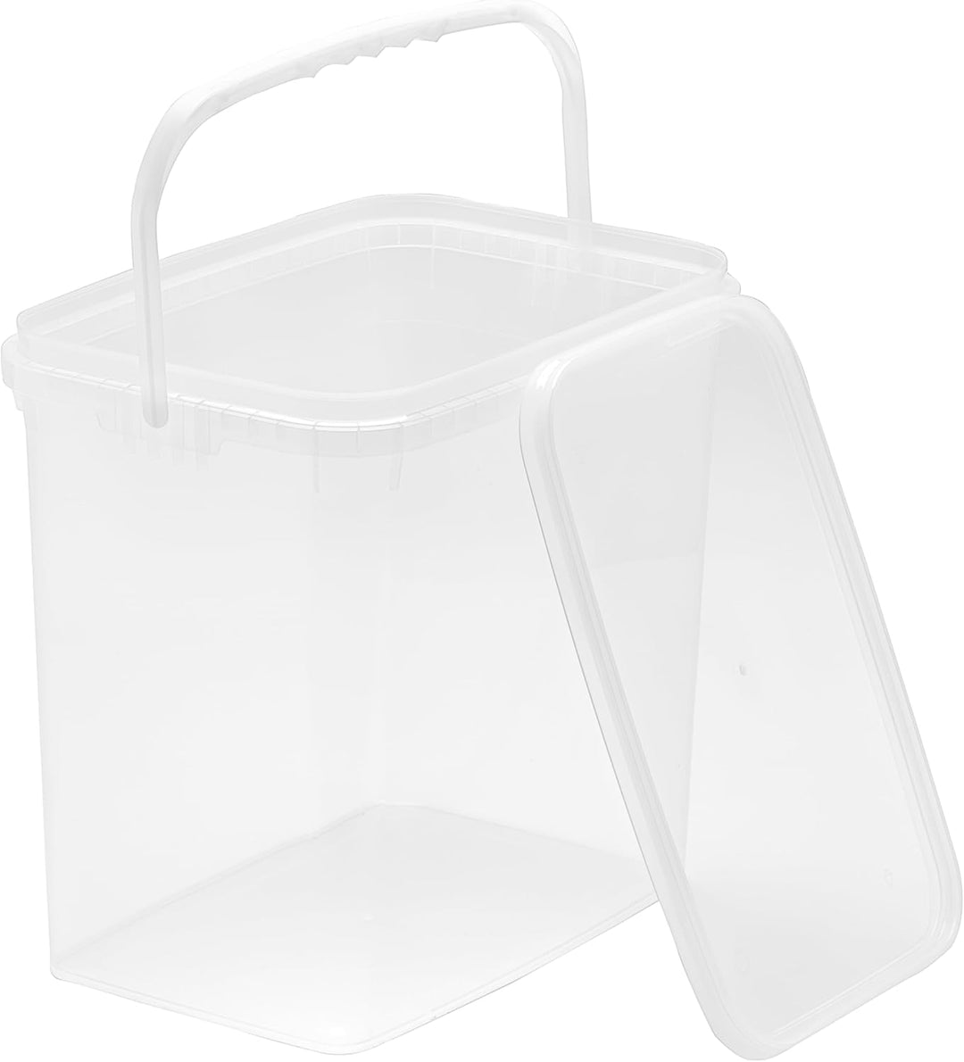 Nipter Eimer mit Deckel 10l, transparent, 10,6 Liter Eimer rechteckig, lebensmittelcht, 9 Stück 10L