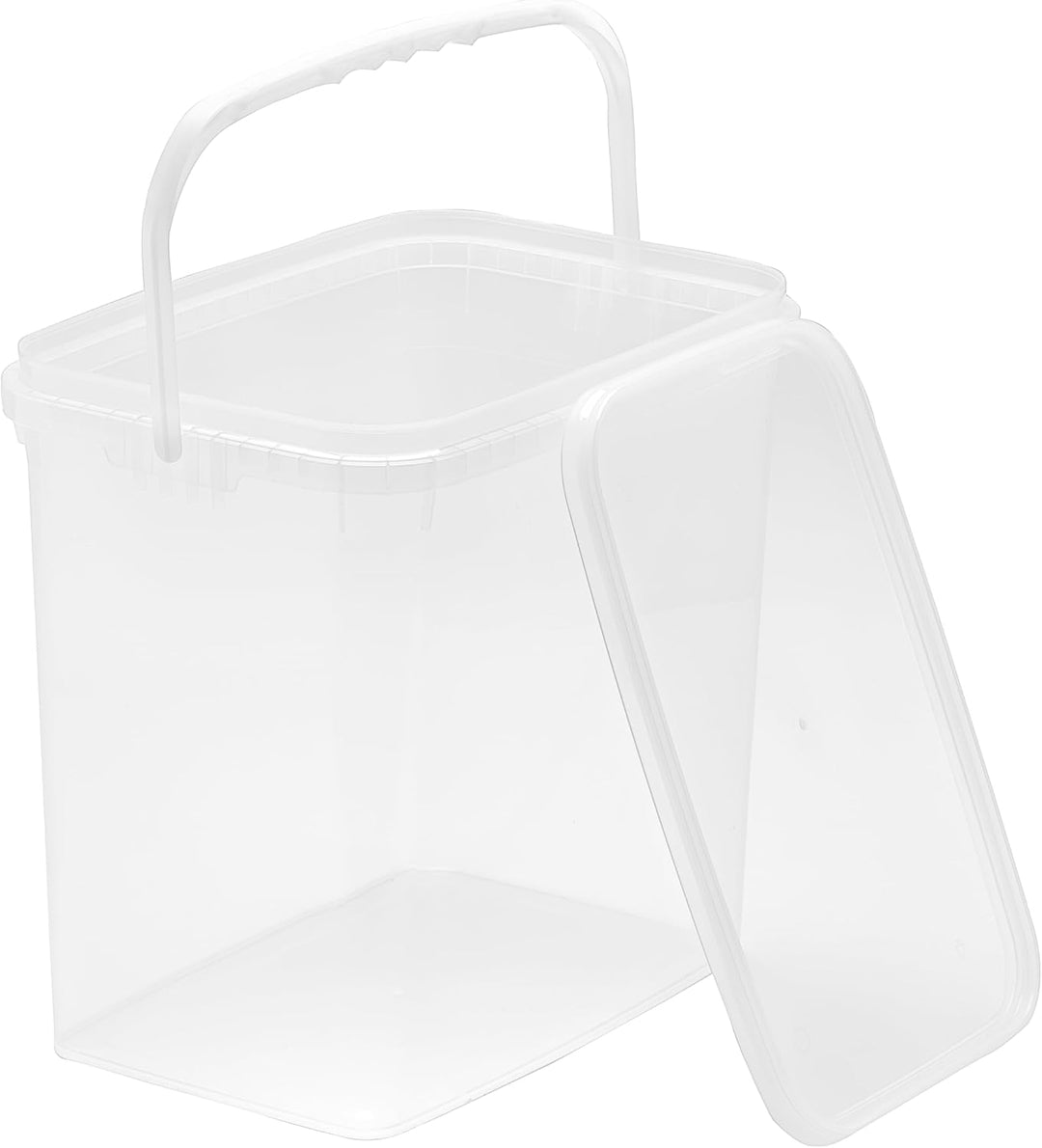Nipter Eimer mit Deckel 10l, transparent, 10,6 Liter Eimer rechteckig, lebensmittelcht, 5 Stück 10L