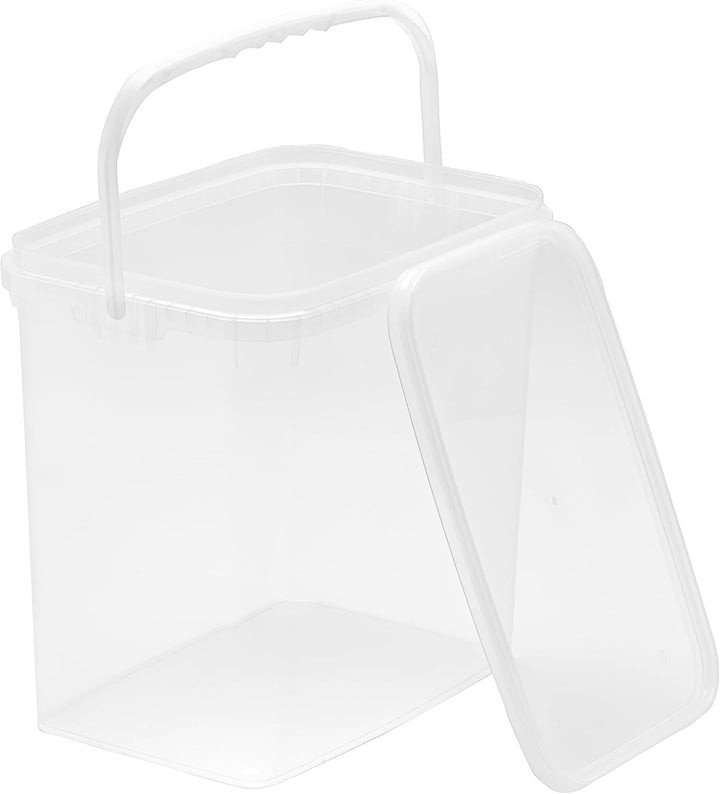 Nipter Eimer mit Deckel 10l, transparent, 10,6 Liter Eimer rechteckig, lebensmittelcht, 5 Stück 10L