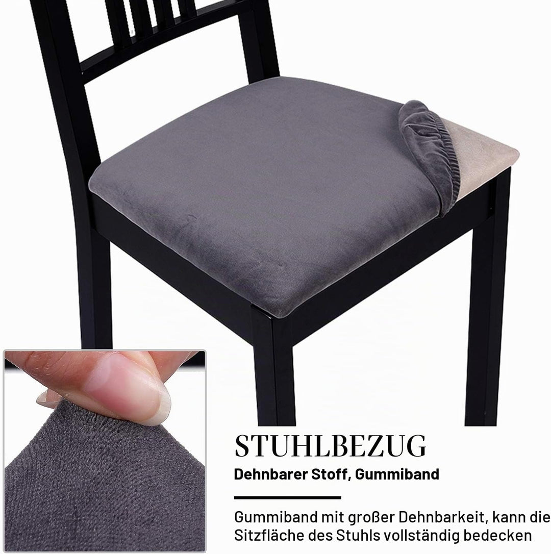 Homaxy Stuhlbezug Sitzfläche Samt Weich Sitzbezug Stuhl Stretch-sitzbezüge für Esszimmerstühle Abwas