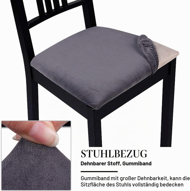 Homaxy Stuhlbezug Sitzfläche Samt Weich Sitzbezug Stuhl Stretch-sitzbezüge für Esszimmerstühle Abwas