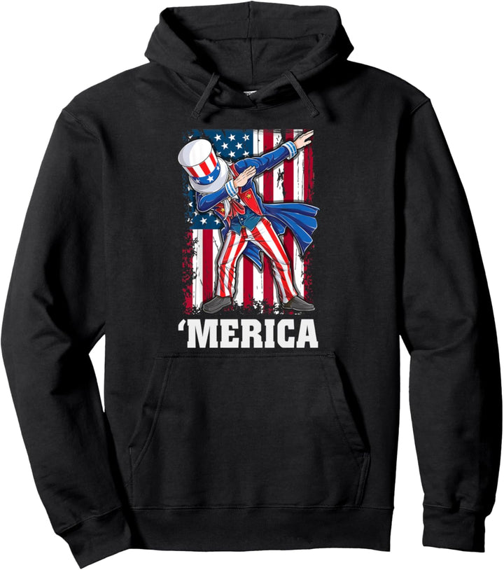 4. JULI Shirt MERICA DABBING UNCLE SAM Amerikanische USA Pullover Hoodie