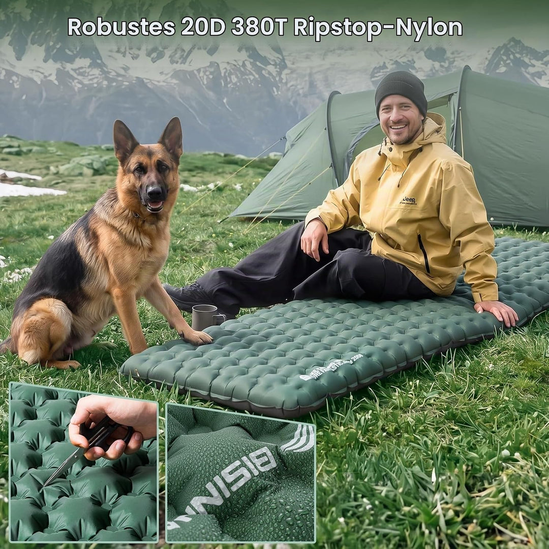 BISINNA 9 R-Wert isolierte Camping-Schlafmatte 20D 380T TPU-Nylon