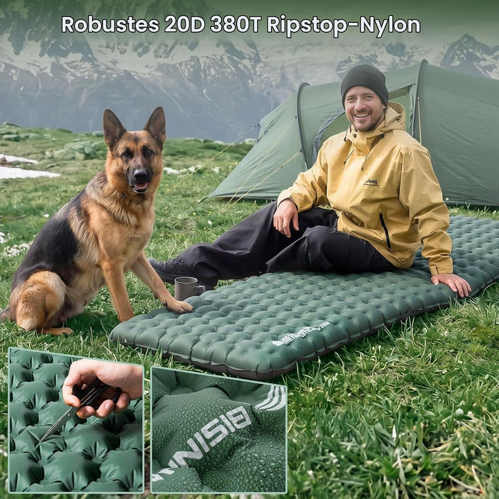 BISINNA 9 R-Wert isolierte Camping-Schlafmatte 20D 380T TPU-Nylon